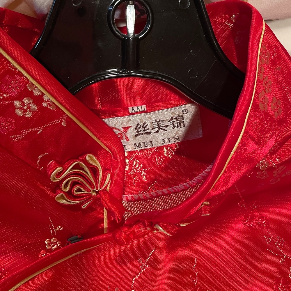 Red Sweetheart Sheath Chinese Dress - Picture 2 of 6